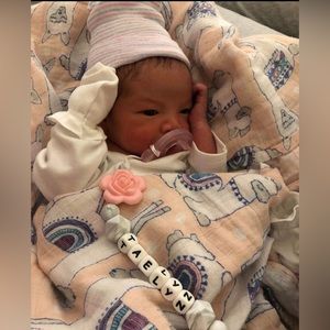 Personalized hand made pacifier clip